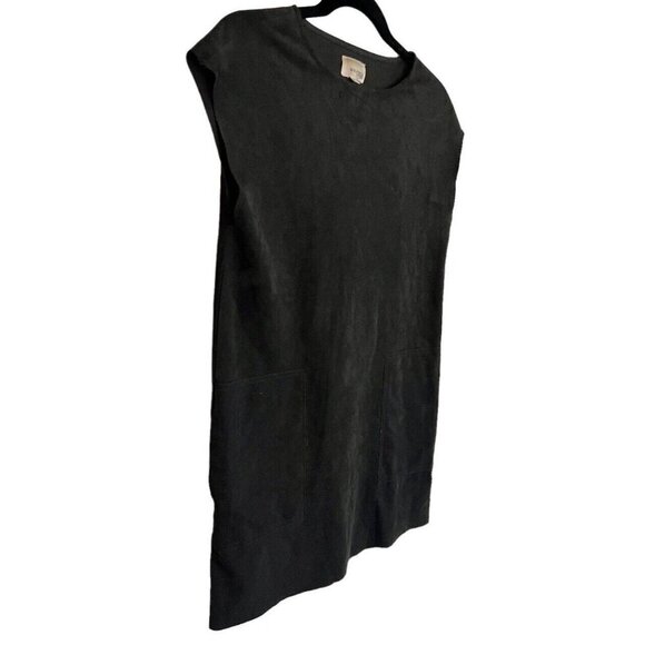 Wilfred Free Aritzia Nori Dress XS Oversize Black Vegan Suede Shift Minimalist - Picture 3 of 11